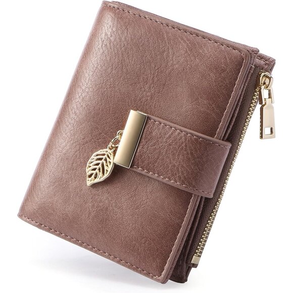 Accessories - Pink Leather Women's RFID-Blocking Trifold Wallet Compact & Stylish